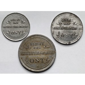 Ober-Ost. 1-3 kopiejki 1916-A i J, Berlin i Hamburg - zestaw (3szt)