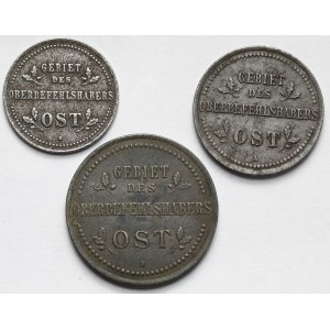 Ober-Ost. 1-3 kopiejki 1916-A, Berlin - zestaw (3szt)