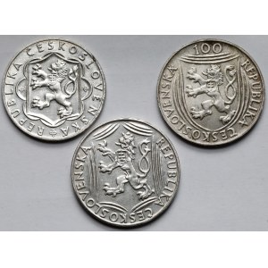 Czechosłowacja, 10-100 korun 1948-1954 - zestaw (3szt)