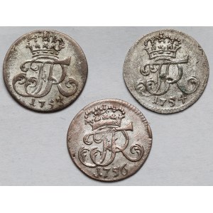 Śląsk, Fryderyk II Wielki, Greszel 1753-1756-B, Wrocław - zestaw (3szt)