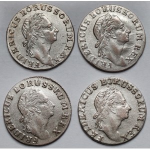 Śląsk, Fryderyk II Wielki, 3 krajcary 1781-1786-B, Wrocław - zestaw (4szt)
