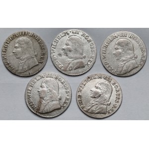 Prusy, Friedrich Wilhelm III, 3 grosze 1800-1806-A, Berlin - zestaw (5szt)