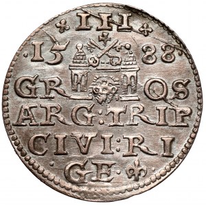 Zygmunt III Waza, Trojak Ryga 1588 - duża głowa