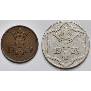 Gdańsk, 1-10 fenigów 1923-1929 - zestaw (2szt)