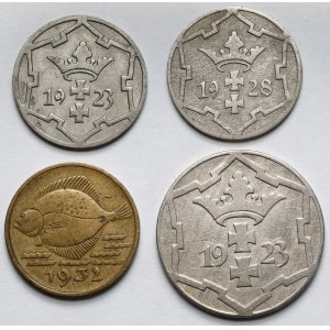 Gdańsk, 5-10 fenigów 1923-1932 - zestaw (4szt)