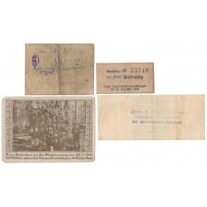 Dobrodzień, Kędzierzyn-Koźle, Przysiecz i Rybnik - zestaw notgeldów 1917-1923 (4szt)