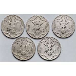 Gdańsk, 10 fenigów 1923 - zestaw (5szt)