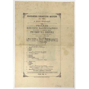Program koncertu nadzwyczajnego z okazji 50-ej rocznicy zgonu Fryderyka Chopina, Warszawa 1899