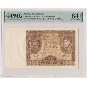 100 złotych 1934 Ser. C.E. - kropka między literami serii