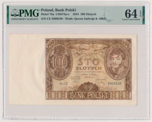 100 Gold 1934 Ser. C.E. - dot between the letters of the series