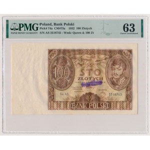 100 złotych 1932 - ze stemplem unieważniającym - WERTLOS