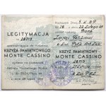PSZnZ, Krzyż Monte Cassino [28713] + legitymacja - dla Bombardiera