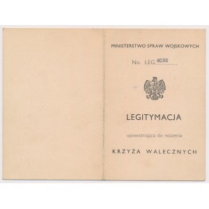 PSZnZ, Legitymacja do Krzyża Walecznych 1943 - dla Majora Obserwatora Buczma Jana