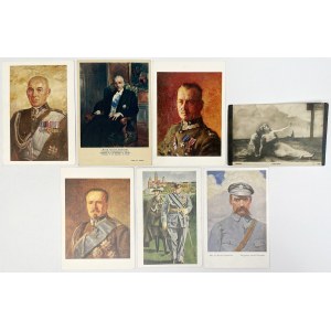II RP, Pocztówki patriotyczne - zestaw (7szt)