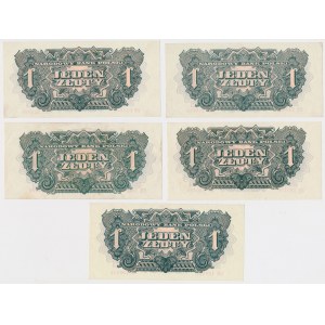 1 złoty 1944 ...owym - MIX serii - zestaw (5szt)