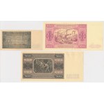 2, 100 and 500 gold 1948 - rarer series and varieties - beautiful states (3pc)