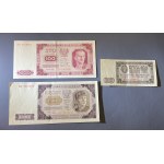 2, 100 i 500 złotych 1948 - rzadsze serie i odmiany - piękne stany (3szt)