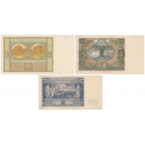 Zestaw 50 zł 1929 DD, 100 zł 1934 BB i 20 zł 1936 AA (3szt)