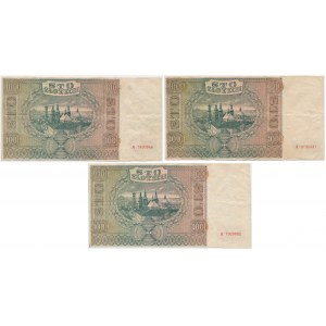 100 zł 1941 PRZERÓBKI fałszerskie na 1.000 zł - zestaw (3szt)
