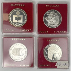 Próba Ag 100 i 1.000 złotych 1980-1987 Okolicznościowe - zestaw (4szt)
