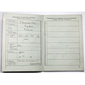 Okupacja, Wołomin, Karta Pracy /Arbeitskarte 1940