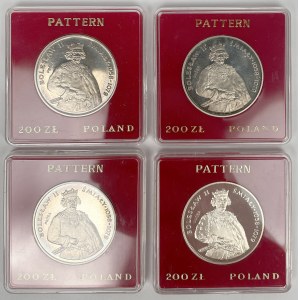 Próba Ag 200 złotych 1981 Bolesław II Śmiały - zestaw (4szt)