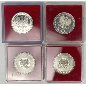 Próba Ag 100 złotych 1973-1976 Kościuszko i Kopernik - zestaw (4szt)