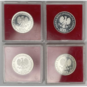 Próba Ag 100 złotych 1977 Brzana - zestaw (4szt)