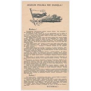 PSZnZ, Jeszcze Polska Nie Zginęła - ulotka patriotyczna ~1940