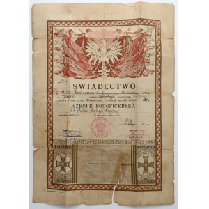 II RP, Dyplom / Świadectwo Ukończenia Szkoły Podoficerskiej 4-go Pułku Artylerii Ciężkiej 1931