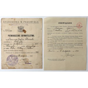 II RP i Okupacja, Dokumenty cywilne - zestaw (9szt)