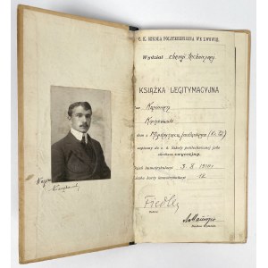 Książeczka Legitymacyjna, Szkoła Politechniczna we Lwowie - dla Kazimierza Kierzkowskiego, ofiary Auschwitz-Birkenau