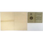 Diploma of the Maritime and Colonial League for Maj. Stanislaw Szancer and Silver Medal of the 15th Anniversary of the Regaining of the Sea 1935 - set (2pcs)