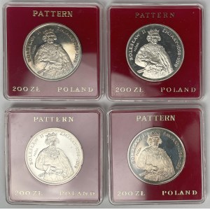 Próba Ag 100 złotych 1981 Bolesław II Śmiały - zestaw (4szt)