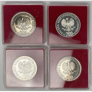 Próba Ag 100 złotych 1981 Bolesław II Śmiały - zestaw (4szt)