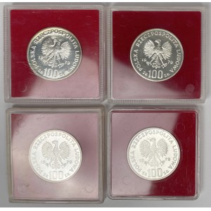 Próba Ag 100 złotych 1979 Henryk Wieniawski - zestaw (4szt)