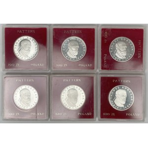 Próba Ag 100 złotych 1978 Janusz Korczak - zestaw (6szt)