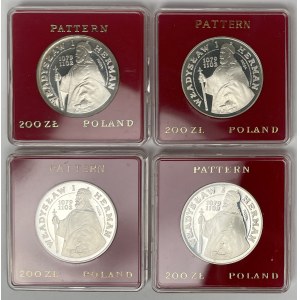 Próba Ag 200 złotych 1981 Władysław I Herman - zestaw (4szt)