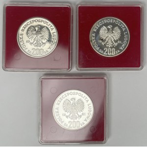 Próba Ag 200 złotych 1981 Władysław I Herman - zestaw (3szt)