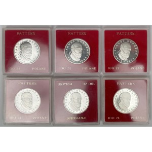 Próba Ag 100 złotych 1978 Janusz Korczak - zestaw (6szt)