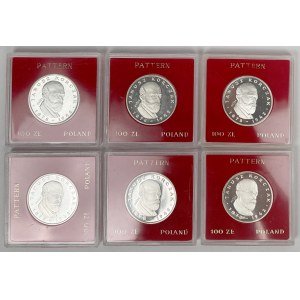 Próba Ag 100 złotych 1978 Janusz Korczak - zestaw (6szt)