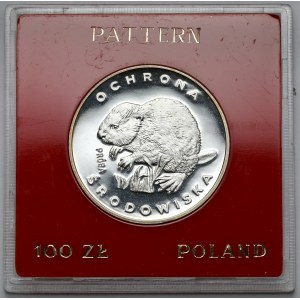 Próba SREBRO 100 złotych 1978 Bóbr