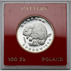 Próba SREBRO 100 złotych 1978 Bóbr