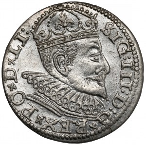 Zygmunt III Waza, Trojak Ryga 1594 - z lilią - zdobione