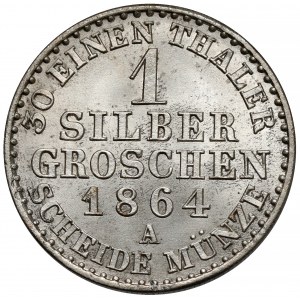 Prusy, Wilhelm I, Grosz srebrny 1864-A, Berlin
