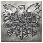 Plakieta SREBRO odbudowa Zamku Królewskiego 1971