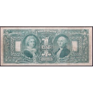 USA, $1 Silver Certificate 1896 - za szybą w drewnianej ramie