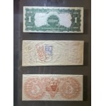 Ciekawe ibanknoty USA w ramie za szkłem - w tym ładny $1 Black Eagle Silver Certificate