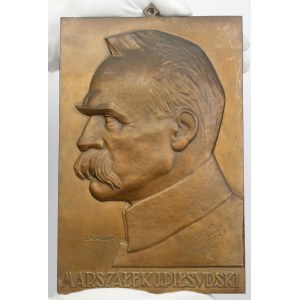 DUŻA Plakieta MW (25x17cm) Marszałek J. Piłsudski (Aumiller)