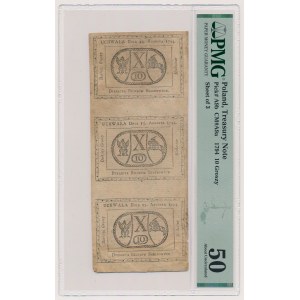 10 groszy 1794 nierozcięte 3 sztuki = ZŁOTÓWKA obrachunkowa